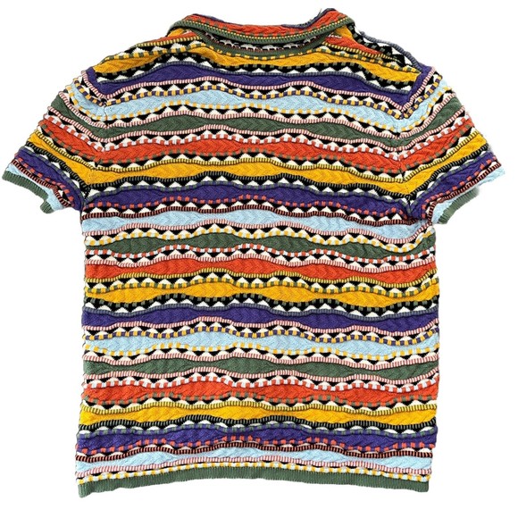 Round Two Multicolor Knit Collection Camp Shirt Size L Coogie-Style - Picture 4 of 5